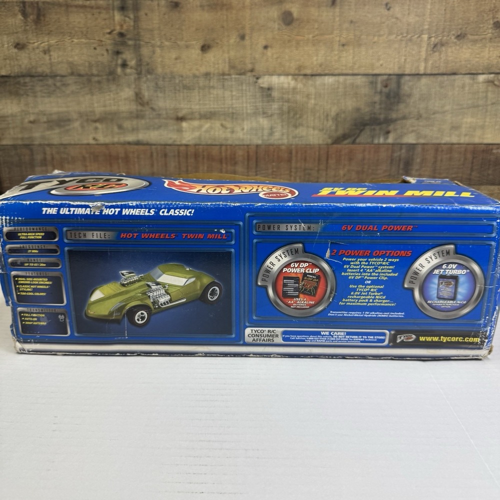 Vintage 2000 Sealed New Hot Wheels TYCO R/C 6v DP Twin Mill Series 1 RC Car - Picture 7 of 10